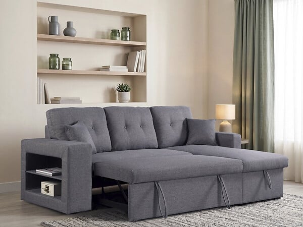 HABITAT ET JARDIN - Canapé d'angle convertible/réversible "Axel" - 3 places - Gris - large