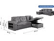 HABITAT ET JARDIN - Canapé d'angle convertible/réversible "Axel" - 3 places - Gris - vignette