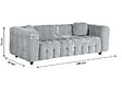 HABITAT ET JARDIN - Canapé droit en tissu chenille "Vendome" - 3 places - Gris - vignette