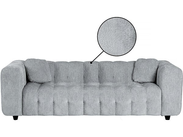 HABITAT ET JARDIN - Canapé droit en tissu chenille "Vendome" - 3 places - Gris - large