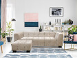 HABITAT ET JARDIN - Canapé droit design en tissu chenille 3 places "Foch" - Beige - vignette