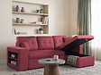 HABITAT ET JARDIN - Canapé d'angle convertible/réversible "Axel" - 3 places - Rouge - vignette