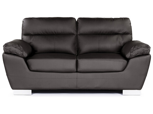 HABITAT ET JARDIN - Canapé fixe en cuir reconstitué et PVC "Dallas" - 169 x 88 x 90 cm - 2 places - Chocolat - large