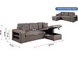 HABITAT ET JARDIN - Canapé d'angle convertible/réversible "Axel" - 3 places - Taupe - vignette