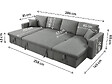 HABITAT ET JARDIN - Canapé d'angle panoramique convertible en tissu "Alain" - 4 places - Gris - vignette