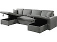 HABITAT ET JARDIN - Canapé d'angle panoramique convertible en tissu "Alain" - 4 places - Gris - vignette