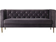 HABITAT ET JARDIN - Canapé fixe en velours "Bruce" - 196 x 76 x 82 cm - 3 places - Gris - vignette
