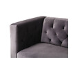 HABITAT ET JARDIN - Canapé fixe en velours "Bruce" - 196 x 76 x 82 cm - 3 places - Gris - vignette