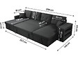 HABITAT ET JARDIN - Canapé d'angle panoramique convertible en tissu "Axel" - 4 places - Noir - vignette