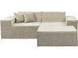 HABITAT ET JARDIN - Canapé droit modulable avec ottoman en tissu texturé "Lusso" - 3 places - Beige - vignette