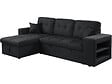 HABITAT ET JARDIN - Canapé d'angle convertible/réversible tissu style bubble "Axel" - 3 places - Noir - vignette