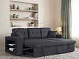 HABITAT ET JARDIN - Canapé d'angle convertible/réversible "Axel" - 3 places - Noir - vignette
