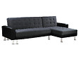 HABITAT ET JARDIN - Canapé d'angle convertible et réversible "Theo" - 4 places - Noir / Gris - vignette