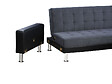 HABITAT ET JARDIN - Canapé d'angle convertible et réversible "Theo" - 4 places - Noir / Gris - vignette