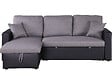 HABITAT ET JARDIN - Canapé d'angle convertible/ réversible avec coffre "Alain" - 3 places - Gris / Noir - vignette