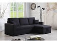 HABITAT ET JARDIN - Canapé d'angle convertible/ réversible "Alain" - 221 x 145 x 85 cm - 3 places - Noir - vignette