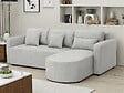 HABITAT ET JARDIN - Canapé d'angle convertible et reversible en tissu "Charles" - 3 places - Gris - vignette