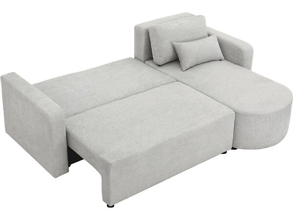 HABITAT ET JARDIN - Canapé d'angle convertible et reversible en tissu "Charles" - 3 places - Gris - large