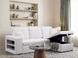 HABITAT ET JARDIN - Canapé d'angle bouclettes convertible/reversible "Axel" - 3 Places - Blanc - vignette