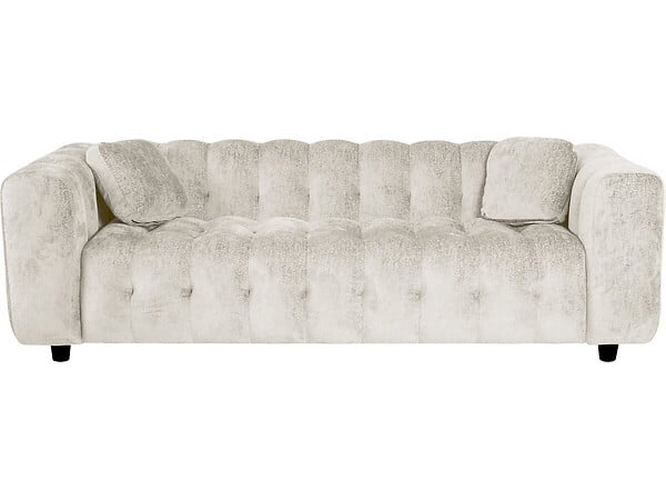 HABITAT ET JARDIN - Canapé droit en tissu chenille "Vendome" - 3 places - Beige - large