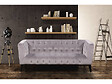 HABITAT ET JARDIN - Canapé droit fixe en velours "Vanessa" - 3 places - Gris clair - vignette