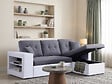 HABITAT ET JARDIN - Canapé d'angle convertible/réversible "Axel" - 3 places - Blanc/Gris - vignette