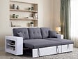 HABITAT ET JARDIN - Canapé d'angle convertible/réversible "Axel" - 3 places - Blanc/Gris - vignette
