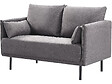 HABITAT ET JARDIN - Canapé fixe tissu "Rudy" - 132 x 78 x 88 cm - 2 places - Gris foncé - vignette