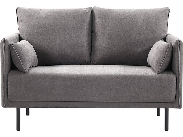 HABITAT ET JARDIN - Canapé fixe tissu "Rudy" - 132 x 78 x 88 cm - 2 places - Gris foncé - large