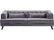 HABITAT ET JARDIN - Canapé fixe en velours "Gloria" - 216 x 86 x 76 cm - 3 places - Gris - vignette