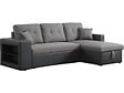 HABITAT ET JARDIN - Canapé d'angle convertible/réversible "Axel" - 3 places - Noir/Gris - vignette