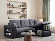 HABITAT ET JARDIN - Canapé d'angle convertible/réversible "Axel" - 3 places - Noir/Gris - vignette