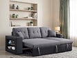 HABITAT ET JARDIN - Canapé d'angle convertible/réversible "Axel" - 3 places - Noir/Gris - vignette