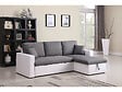 HABITAT ET JARDIN - Canapé d'angle convertible/ réversible avec coffre "Alain" - 221 x 145 x 85 cm - 3 places - Gris / Blanc - vignette