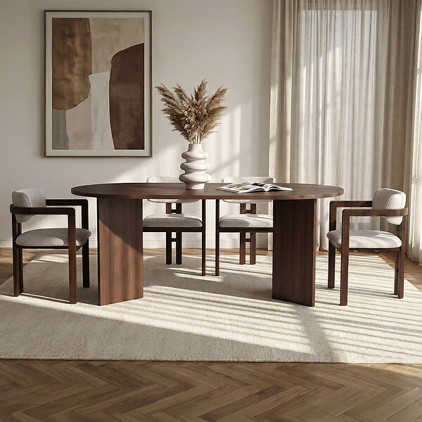 HABITAT ET JARDIN - Ensemble Table et Chaises (5 Pièces) en bois "Meridia 4" - 180 x 90 x 75 cm - Blanc - large