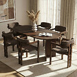 HABITAT ET JARDIN - Ensemble Table et Chaises (7 Pièces) en bois "Meridia 6" - 180 x 90 x 75 cm - Marron - vignette