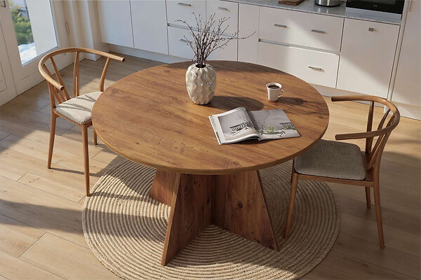 HABITAT ET JARDIN - Table à manger en bois "Virella" - 120 x 120 x 75 cm - Pin atlantique - large