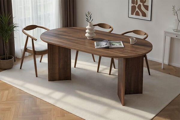 HABITAT ET JARDIN - Table à manger en bois "Sablin" 180 x 90 x 75 cm - Noyer - large
