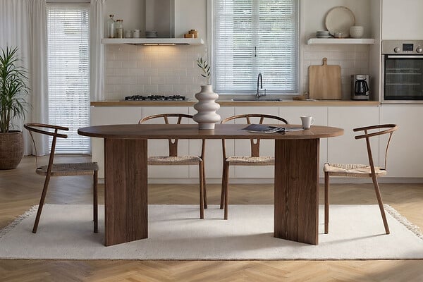 HABITAT ET JARDIN - Table à manger en bois "Sablin" 180 x 90 x 75 cm - Noyer - large