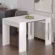 HABITAT ET JARDIN - Table repas extensible en bois "Nivo" - 80 x 44 x 76 cm - Blanc - vignette