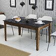 HABITAT ET JARDIN - Table de repas en bois "Milan500" - 145 x 88 x 75 cm - Noir - vignette