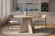HABITAT ET JARDIN - Table à manger en bois "Virella" - 120 x 120 x 75 cm - Travertin - vignette