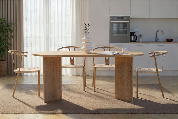 HABITAT ET JARDIN - Table à manger en bois "Sablin" 180 x 90 x 75 cm - Chêne saphir - large