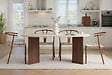 HABITAT ET JARDIN - Table à manger en bois "Sablin" 180 x 90 x 75 cm - Travertin - vignette