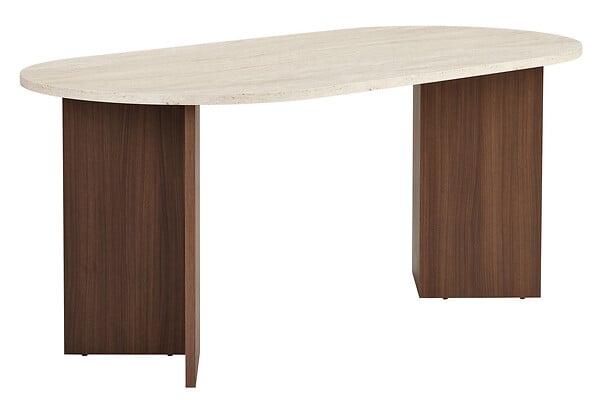 HABITAT ET JARDIN - Table à manger en bois "Sablin" 180 x 90 x 75 cm - Travertin - large