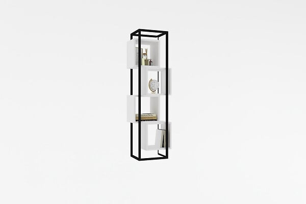 HABITAT ET JARDIN - Bibliothèque en bois "Rabant" - 44 x 29 x 140 cm - Blanc - large