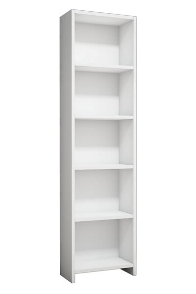 HABITAT ET JARDIN - Bibliothèque en bois "Barkin" - 40 x 19 x 150 cm - Blanc - large