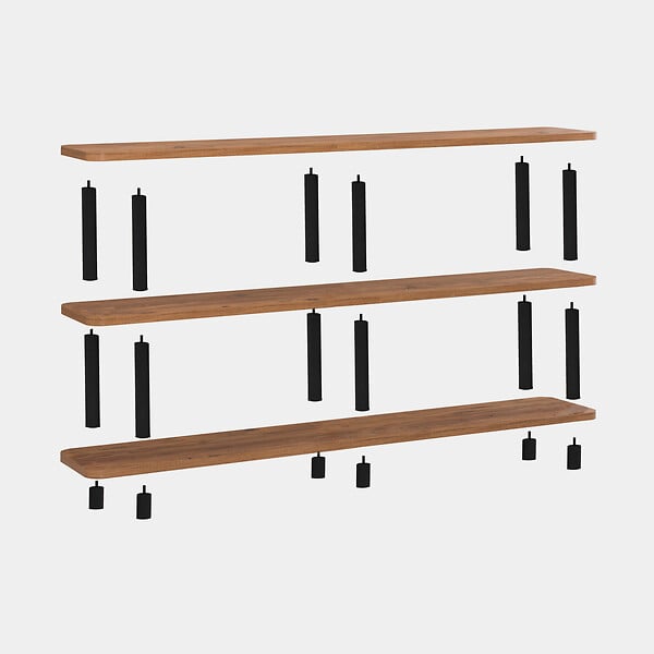 HABITAT ET JARDIN - Bibliothèque en bois "Zen" - 180 x 35 x 75 cm - Noir - large