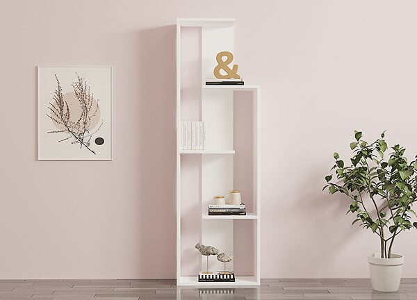 HABITAT ET JARDIN - Bibliothèque en bois "Wand" - 50 x 19 x 160 cm - Blanc - large