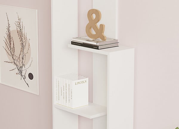 HABITAT ET JARDIN - Bibliothèque en bois "Wand" - 50 x 19 x 160 cm - Blanc - large